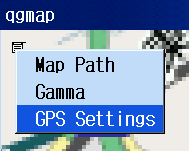 GPS設定メニュー
