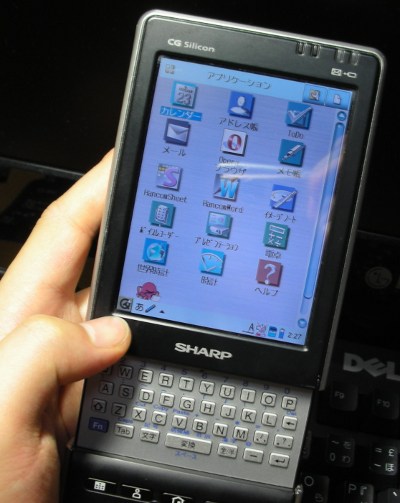 SL-6000の画面とハードウェアキーボード